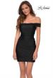 Picture of: Short Off The Shoulder Dress with Lace Up Back in Black, Style: 29268, Detail Picture 7