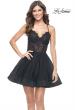 Picture of: Short Dress with Flared Skirt and Sheer Lace Bodice in Black, Style: 31769, Detail Picture 7