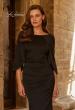 Picture of: Cape Sleeve Jersey Gown with Beaded Trim in Black, Style: 33391, Detail Picture 1