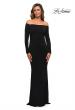 Picture of: Long Sleeve Off The Shoulder Jersey Evening Gown in Black, Style: 28054, Main Picture