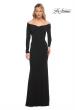 Picture of: Off the Shoulder Jersey Evening Dress with Long Sleeves in Black, Style: 30073, Main Picture