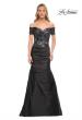 Picture of: Satin Mermaid Gown with Sequin Beaded Top in Black, Style: 30404, Main Picture
