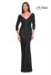 Picture of: Evening Dress in Unique Sequin Fabric with Sleeves in Black, Style: 31681, Main Picture