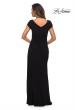 Picture of: Floor Length Jersey Evening Gown with Cap Sleeves in Black, Style: 28026, Detail Picture 9