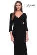 Picture of: Long Evening Dress with Wrap Style Neckline in Black, Style: 31020, Detail Picture 9
