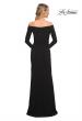 Picture of: Off the Shoulder Jersey Evening Dress with Long Sleeves in Black, Style: 30073, Back Picture