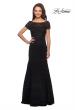 Picture of: Floor Length Lace Gown with Short Sleeves in Black, Style: 26875, Detail Picture 1