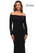 Picture of: Long Sleeve Off The Shoulder Jersey Evening Gown in Black, Style: 28054, Detail Picture 1