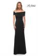 Picture of: Simply Chic Off the Shoulder Jersey Gown in Black, Detail Picture 1