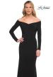 Picture of: Off the Shoulder Jersey Evening Dress with Long Sleeves in Black, Style: 30073, Detail Picture 1