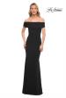Picture of: Beaded Long Jersey Off the Shoulder Gown in Black, Style: 30117, Detail Picture 1