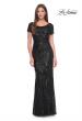Picture of: Short Sleeve Print Sequin Evening Dress in Black, Style: 31852, Detail Picture 1