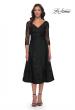 Picture of: Stylish Tea Length Mother of the Bride Dress with Sleeves in Black, Style: 30016, Detail Picture 2