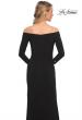 Picture of: Off the Shoulder Jersey Evening Dress with Long Sleeves in Black, Style: 30073, Detail Picture 2