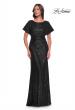 Picture of: Sequin Stretch Evening Dress with High Neckline and Dolman Sleeves in Black, Style: 30885, Detail Picture 2