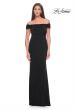 Picture of: Off the Shoulder Jersey Dress with Ruching and Slit in Black, Style: 31086, Detail Picture 2