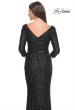 Picture of: Evening Dress in Unique Sequin Fabric with Sleeves in Black, Style: 31681, Detail Picture 2