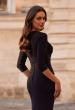 Picture of: Simple Jersey Dress with Ruching and Sweetheart Neckline in Black, Style: 33135, Detail Picture 2