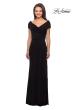 Picture of: Ruched Jersey Long Gown with V Neckline, Style: 26519, Detail Picture 3