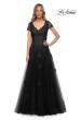 Picture of: Tulle A Line Gown with Lace Applique and V Neck, Style: 29380, Detail Picture 3