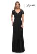 Picture of: Jersey Long Evening Dress with Short Lace Sleeves, Style: 29772, Detail Picture 3