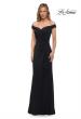 Picture of: Off the Shoulder Ruched Jersey Gown in Black, Detail Picture 3