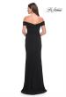 Picture of: Off the Shoulder Jersey Dress with Ruching and Slit in Black, Style: 31086, Detail Picture 3