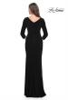 Picture of: Long Evening Dress with Wrap Style Neckline in Black, Style: 31020, Detail Picture 4