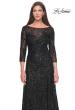 Picture of: Beautiful Beaded Long Dress with Illusion Sleeves in Black, Style: 31690, Detail Picture 5