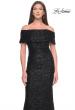 Picture of: Off the Shoulder Ruched Beaded Lace Evening Gown in Black, Style: 31778, Detail Picture 5