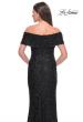 Picture of: Off the Shoulder Ruched Beaded Lace Evening Gown in Black, Style: 31778, Detail Picture 6