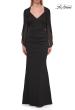 Picture of: V-Neck Gown with Sheer Flutter Sleeves in Black, Style: 33215, Detail Picture 6