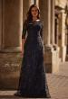 Picture of: Mother of the Bride Dress with Full Skirt and Illusion Neckline in Black Navy, Style: 30825, Main Picture