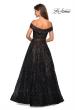 Picture of: sequin Ball Gown with Off the Shoulder Top in Black Nude, Style: 27577, Back Picture