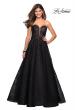 Picture of: A Line Lace Strapless Ball Gown in Black Nude, Style: 27284, Detail Picture 4