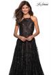 Picture of: High Neckline sequin A Line Prom Dress in Black Nude, Style: 27451, Detail Picture 6