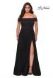 Picture of: Off The Shoulder Plus Size Dress with Leg Slit in Black, Style: 29007, Main Picture