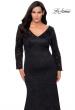Picture of: Black Lace Curvy Prom Dress with Long Sleeves in Black, Style: 29017, Main Picture