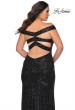 Picture of: Sequin Plus Size Dress with Off the Shoulder Detail in Black, Style: 29023, Main Picture