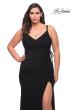 Picture of: Net Jersey Long Plus Dress with Tie Side in Black, Style: 29900, Main Picture