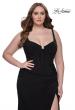 Picture of: Jersey Long Plus Size Dress with Bustier Top and Tie Back in Black, Style: 32190, Main Picture