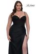 Picture of: Plus Size Prom Dress with Lace Corset Top and Jersey Skirt in Black, Style: 32449, Main Picture