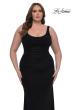 Picture of: Modified Square Neckline Plus Size Dress with Ruching in Black, Style: 33005, Main Picture
