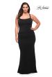 Picture of: Ruched Long Jersey Plus Dress with Square Neckline in Black, Style: 29590, Detail Picture 8