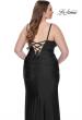 Picture of: Ruched Jersey Plus Size Dress with Lace Up Back in Black, Style: 31632, Detail Picture 8