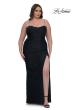 Picture of: Jersey Plus Size Dress with Rhinestone Neckline and Straps in Black, Style: 32992, Detail Picture 9