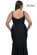 Picture of: Chic Plus Size Dress with Ruching and Rhinestone Neckline Detail in Black, Style: 33057, Detail Picture 9