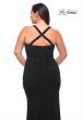 Picture of: Ruched Long Jersey Plus Dress with Square Neckline in Black, Style: 29590, Detail Picture 10