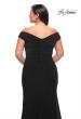 Picture of: Matte Jersey Long Plus Dress with Ruching and Slit in Black, Style: 29663, Detail Picture 11