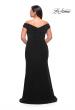 Picture of: Matte Jersey Long Plus Dress with Ruching and Slit in Black, Style: 29663, Detail Picture 12